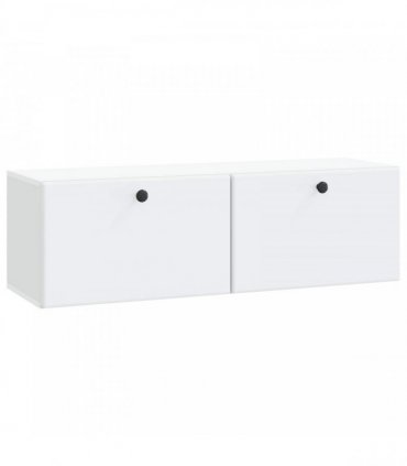 vidaXL Wall-Mounted TV Cabinet 98 x 31 x 30 cm White Engineered Wood — Size: 98 x 31 cm