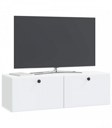 vidaXL Wall-Mounted TV Cabinet 98 x 31 x 30 cm White Engineered Wood — Size: 98 x 31 cm
