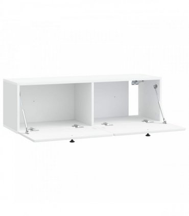 vidaXL Wall-Mounted TV Cabinet 98 x 31 x 30 cm White Engineered Wood — Size: 98 x 31 cm