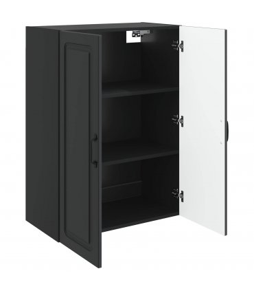 vidaXL Wall-Mounted Cabinet Black 66 x 34.5 x 90 cm Engineered Wood — V0672203268