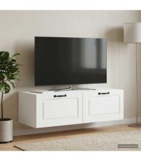 vidaXL Wall-Mounted TV Cabinet White 98 x 41 x 30 cm Engineered Wood — Size: 98 x 41 cm — V0672203281