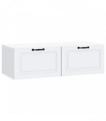 vidaXL Wall-Mounted TV Cabinet White 98 x 41 x 30 cm Engineered Wood — Size: 98 x 41 cm — V0672203281