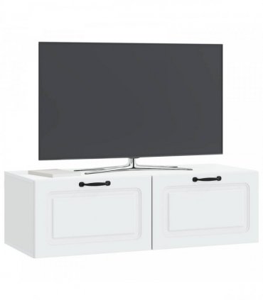 vidaXL Wall-Mounted TV Cabinet White 98 x 41 x 30 cm Engineered Wood — Size: 98 x 41 cm — V0672203281