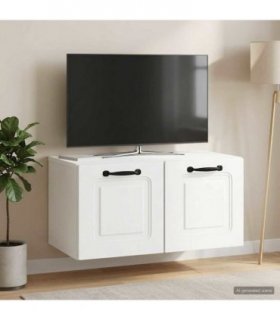 vidaXL Wall-Mounted TV Cabinet White 59.5 x 31 x 30 cm Engineered Wood — Size: 59.5 x 31 cm — V0672203282
