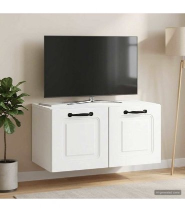 vidaXL Wall-Mounted TV Cabinet White 59.5 x 31 x 30 cm Engineered Wood — Size: 59.5 x 31 cm — V0672203282