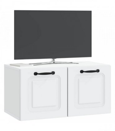 vidaXL Wall-Mounted TV Cabinet White 59.5 x 31 x 30 cm Engineered Wood — Size: 59.5 x 31 cm — V0672203282