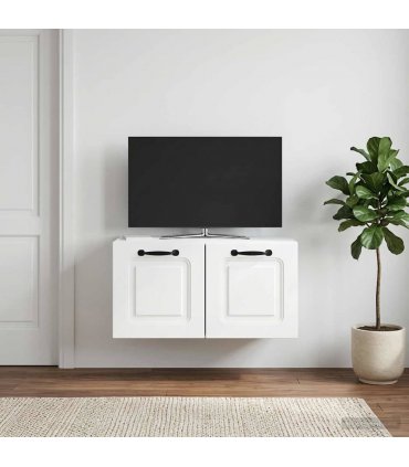 vidaXL Wall-Mounted TV Cabinet White 59.5 x 31 x 30 cm Engineered Wood — Size: 59.5 x 31 cm — V0672203282