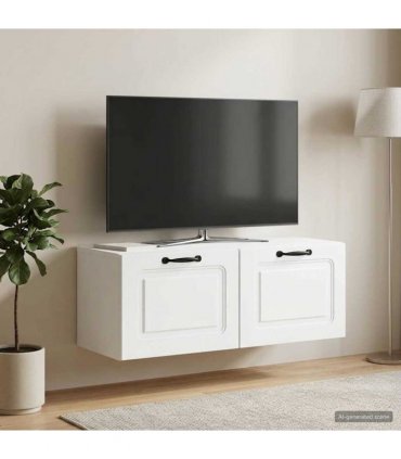 vidaXL Wall-Mounted TV Cabinet White 78.5 x 31 x 30 cm Engineered Wood — Size: 78.5 x 31 cm — V0672203286