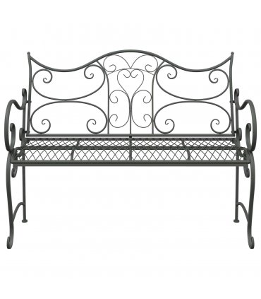 vidaXL Garden Bench 2-Seater 114 x 56.5 x 90 cm Steel Silver Grey