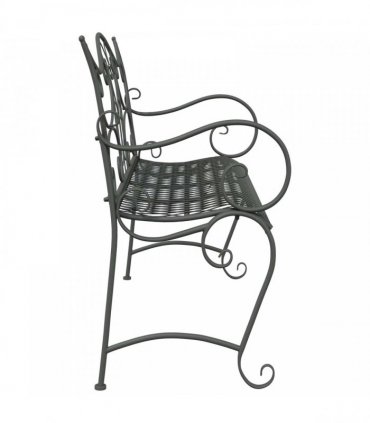 vidaXL Garden Bench 2-Seater 114 x 56.5 x 90 cm Steel Silver Grey