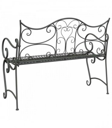 vidaXL Garden Bench 2-Seater 114 x 56.5 x 90 cm Steel Silver Grey