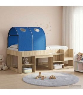 vidaXL Bed Tunnel 2 pcs Blue 211 x 52.5 x 2 cm Polyester