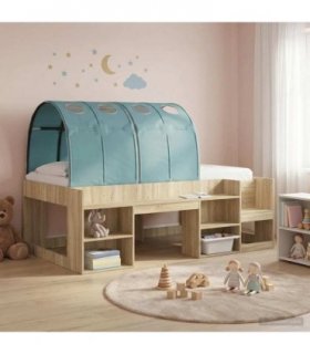 vidaXL Bed Tunnel 2 pcs Light Blue 211 x 67.5 x 2 cm Polyester