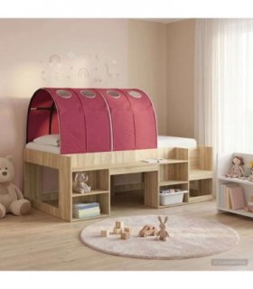 vidaXL Bed Tunnel 2 pcs Red 211 x 67.5 x 2 cm Polyester