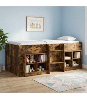 vidaXL Bed Cabinet 2 pcs Smoked Oak 66 x 33 x 48 cm Engineered Wood