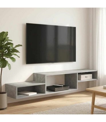 vidaXL Wall-mounted TV Cabinet Wall-Mounted Concrete Grey — V0672203765