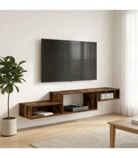 vidaXL Wall-mounted TV Cabinet Wall-Mounted Smoked Oak — V0672203767