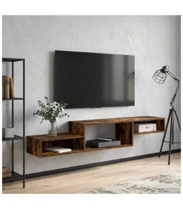 vidaXL Wall-mounted TV Cabinet Wall-Mounted Smoked Oak — V0672203767