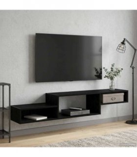 vidaXL Wall-mounted TV Cabinet Wall-Mounted Black Oak 150 x 28 x 26 cm