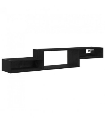 vidaXL Wall-mounted TV Cabinet Wall-Mounted Black Oak 150 x 28 x 26 cm