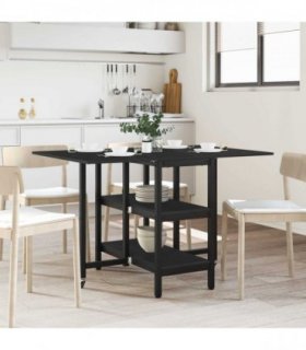 vidaXL Dinning Table 122 x 80 x 76.5 cm Engineered Wood Black Oak