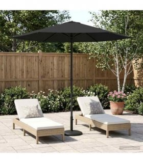 vidaXL Garden Parasol 230 x 230 cm Polyester Rectangular Anthracite — Size: 2.3 x 2.3 m, Model: without base