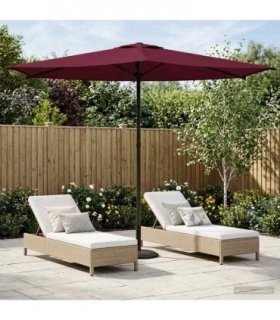 vidaXL Garden Parasol 270 x 270 cm Polyester Rectangular Bordeaux Red — Size: 2.7 x 2.7 m, Model: without base