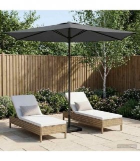 vidaXL Garden Parasol 270 x 270 cm Polyester Rectangular Anthracite — Size: 2.7 x 2.7 m, Model: without base