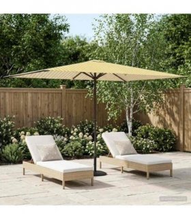 vidaXL Garden Parasol 200 x 300 cm Polyester Rectangular — Colour: Yellow and white, Size: 2 x 3 m, Model: without base