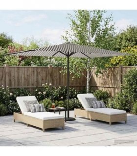 vidaXL Garden Parasol 200 x 300 cm Polyester Rectangular — Colour: Black and white, Size: 2 x 3 m, Model: without base