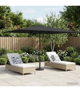 vidaXL Garden Parasol 200 x 300 cm Polyester Rectangular Anthracite — Size: 2 x 3 m, Model: without base