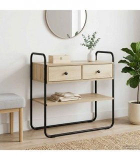 vidaXL Console Table Sonoma Oak 100 x 40 x 75 cm Engineered Wood
