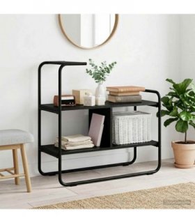 vidaXL Console Table Black Oak 80 x 35 x 75 cm Engineered Wood