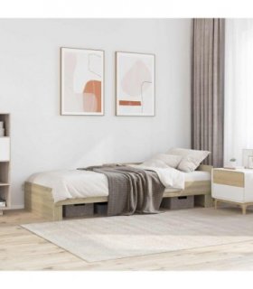 vidaXL Bed Frame with Headboard Sonoma Oak 80 x 200 cm Engineered Wood — V0672204215
