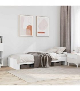 vidaXL Bed Frame with Headboard White 80 x 200 cm Engineered Wood — V0672204217