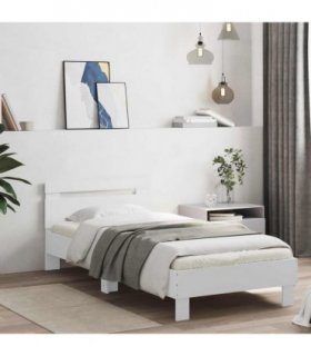 vidaXL Bed Frame with LED White 80 x 200 cm Engineered Wood — V0672204237