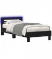 vidaXL Bed Frame with LED Black Oak 80 x 200 cm Engineered Wood — V0672204238