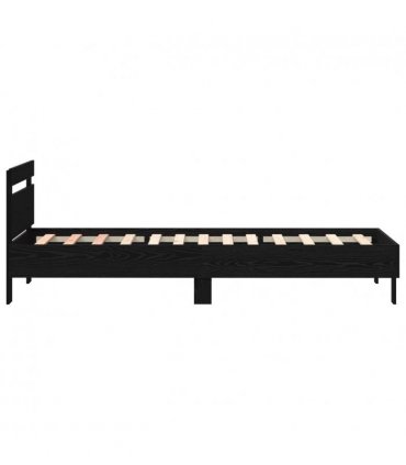 vidaXL Bed Frame with LED Black Oak 80 x 200 cm Engineered Wood — V0672204238