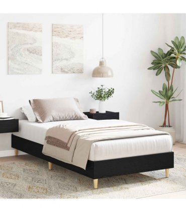 vidaXL Bed Frame Black Oak 80 x 200 cm Engineered Wood