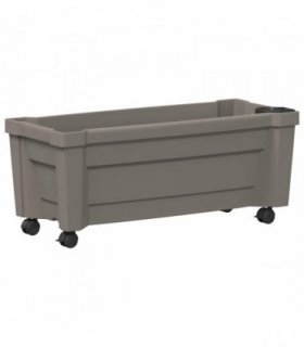 vidaXL Calypso Planter with Wheels Grey 79 x 35 x 33 cm PP