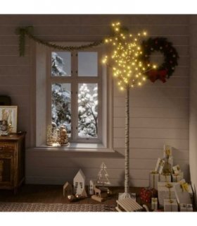 vidaXL Christmas Tree 220 LEDs 2.2 m Warm White Willow Indoor Outdoor