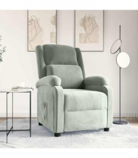 vidaXL Recliner Chair Light Grey Velvet