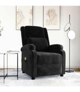 vidaXL Massage Chair Black Velvet