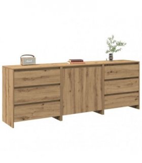 vidaXL 3 Piece Sideboard Artisan Oak Engineered Wood