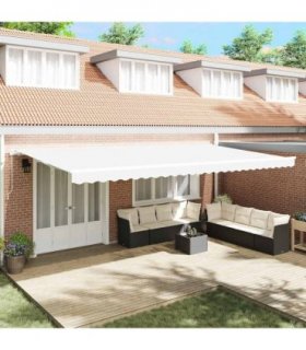 vidaXL Awning Replacement Fabric White 6 x 3.5 m Polyester