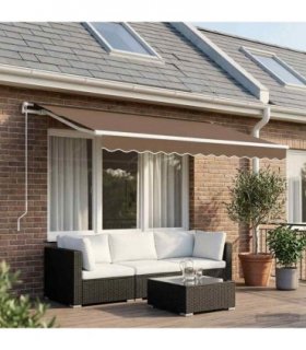 vidaXL Awning Replacement Fabric Taupe 3.5 x 2.5 m Polyester