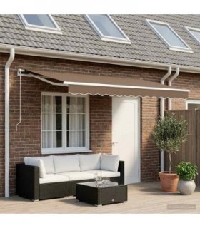 vidaXL Awning Replacement Fabric Taupe 4.5 x 3.5 m Polyester