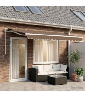 vidaXL Awning Replacement Fabric Taupe 4 x 3.5 m Polyester
