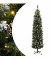 vidaXL Artificial Slim Christmas Tree 300 LEDs 240 cm — Model: with leds