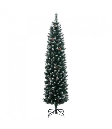 vidaXL Artificial Slim Christmas Tree 300 LEDs 240 cm — Model: with leds